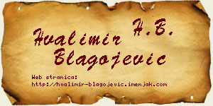 Hvalimir Blagojević vizit kartica